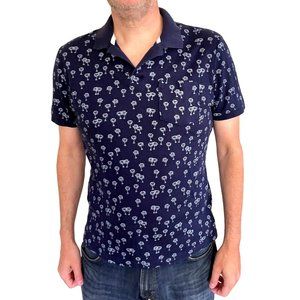 Banana Republic Polo Men Size Medium M Luxury Touch cotton Blue palm